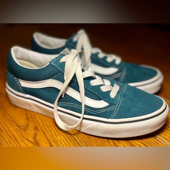 Kids Vans Teal Old School Sneakers - Picture 1 of 4